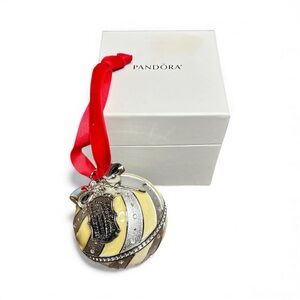 Pandora Christmas Spectacular Rockettes Striped Ornament with Matching Charm
